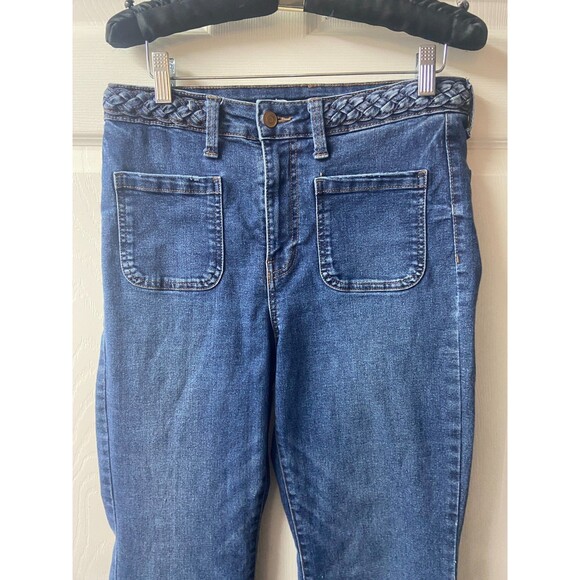 Celebrity Pink Flare Jeans Juniors 11/30 Blue Braided Waist Flare Bootcut Y2K - Picture 3 of 9